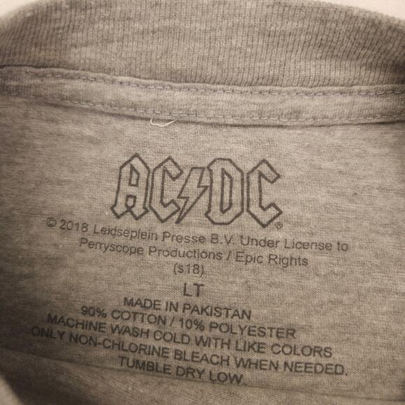 ACDC Band Crew Neck Short Sleeve Graphic T Shirt Mens Size Large LT Gray - Picture 3 of 9